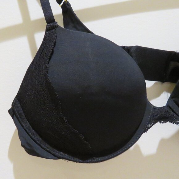 PEPPER Lace Lift Up Bra in Black Minimalist Comfort - Women's Size 38AA - Picture 5 of 12